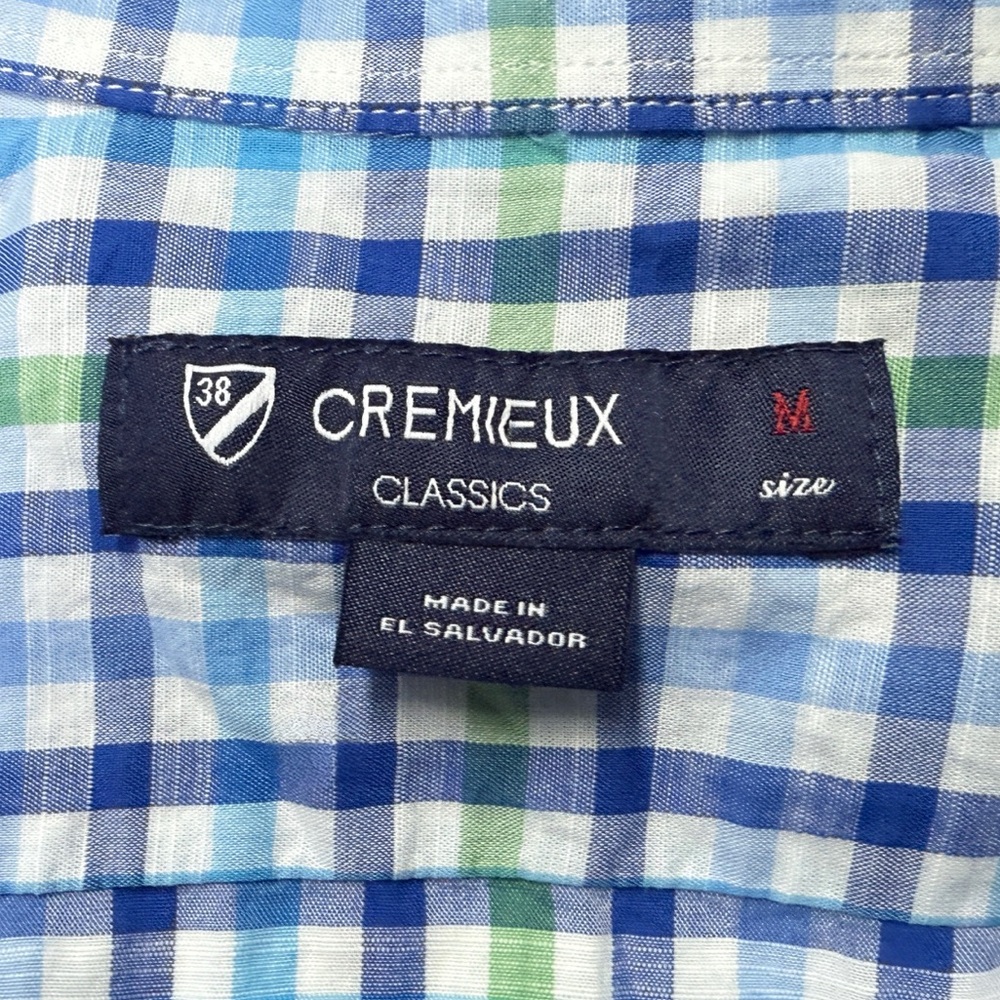 Daniel Cremieux Short Sleeve 38 Classic Button Down | Blue Plaid | Men’s- Medium - Picture 6 of 11